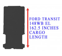 REZAW PLAST Flat Rubber Cargo Mat for Ford Transit 2014-2022 148WB All-Season Black