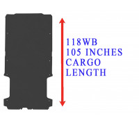 Rezaw-Plast Cargo Mat for Ram ProMaster 118WB 2014-2023 Custom-Fit Heavy-Duty Odorless Black Mat