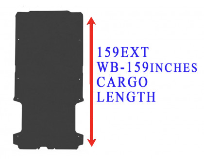 REZAW PLAST Flat Rubber Cargo Mat for Dodge Ram Promaster 159EXT WB 2014-2022 Durable Black