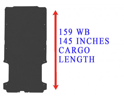 REZAW PLAST Flat Rubber Cargo Mat for Dodge Ram Promaster 159WB 2014-2022