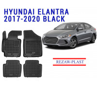 Rezaw-Plast  Rubber Floor Mats Set for Hyundai Elantra 2017-2020 Black
