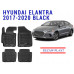 REZAW PLAST Custom-Fit Rubber Mats for Hyundai Elantra 2017-2020 Waterproof Black