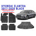 Rezaw-Plast  Floor Mats Trunk Liner Set for Hyundai Elantra 2017-2020 Black 