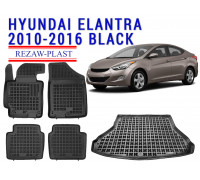 REZAW PLAST Automotive Floor Liners for Hyundai Elantra 2010-2016 All Weather Black