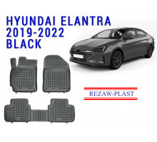 Rezaw-Plast  Rubber Floor Mats Set for Hyundai Elantra 2019-2022 Black