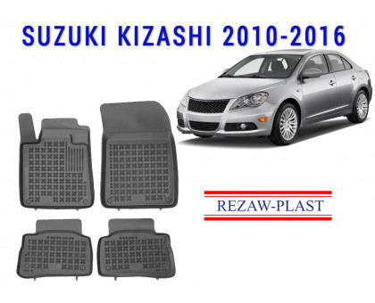 REZAW PLAST Premium Floor Liners for Suzuki Kizashi 2010 - 2016 5DR Anti-Slip Durable