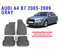 Rezaw-Plast Rubber Floor Mats Set for Audi A4 B7 2005-2009 Gray
