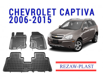 REZAW PLAST Rubber Floor Liners for Chevrolet Captiva 2006-2015 Vehicle-Specific