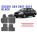 REZAW PLAST Rubber Floor Liners for Suzuki SX4 2007-2014 Sedan Waterproof Black