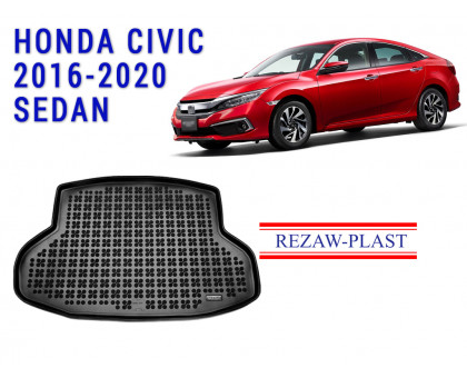 REZAW PLAST Cargo Mat for Honda Civic 2016-2020 Sedan Waterproof Trunk Liner Molded