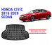 REZAW PLAST Cargo Mat for Honda Civic 2016-2020 Sedan Waterproof Trunk Liner Molded