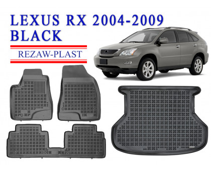 REZAW PLAST Vehicle Mats for Lexus RX 2004-2009 All Weather Black