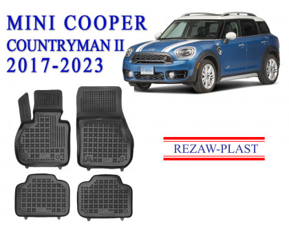 REZAW PLAST Rubber Car Mats for Mini Cooper Countryman II 2017-2023 All Season Black