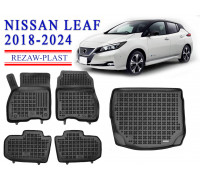 REZAW PLAST Vehicle Mats Set for Nissan Leaf 2018-2024 Odorless Black