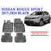 REZAW PLAST Custom Fit Car Mats for Nissan Rogue Sport 2017-2024 All Season Black