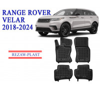 REZAW PLAST Custom-Fit Rubber Mats for Range Rover Velar 2018-2024 Odorless Black