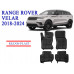 REZAW PLAST Custom-Fit Rubber Mats for Range Rover Velar 2018-2024 Odorless Black