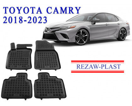 REZAW PLAST Custom Fit Floor Mats for Toyota Camry 2018-2023 Odorless Black