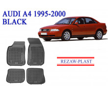 REZAW PLAST Custom Fit Floor Mats for Audi A4 1995-2000 All Weather Black 