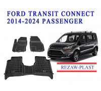 REZAW PLAST Rubber Mats for Ford Transit Connect 2014-2024 Passenger Waterproof Black