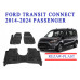 REZAW PLAST Rubber Mats for Ford Transit Connect 2014-2024 Passenger Waterproof Black
