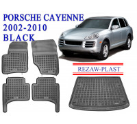 REZAW PLAST SUV Floor Liners for Porsche Cayenne 2002-2010 Waterproof Black