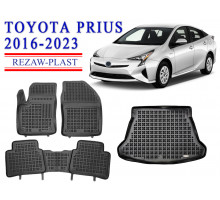 REZAW PLAST Rubber Mats for Toyota Prius 2016-2023 All Season Black