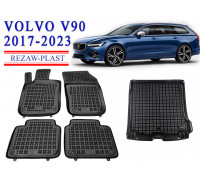 REZAW PLAST Auto Mats for Volvo V90 2017-2027 Waterproof Black