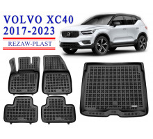 REZAW PLAST Floor Liners Set for Volvo XC40 2017-2023 Odorless Black
