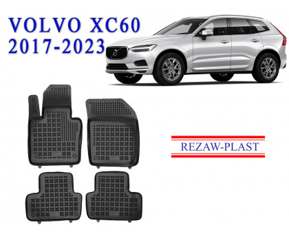 REZAW PLAST Custom Fit Floor Mats for Volvo XC60 2017-2023 Durable Black