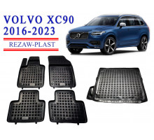 REZAW PLAST Tailored  Auto Liners Set for Volvo XC90 2016-2023 Anti-Slip Black