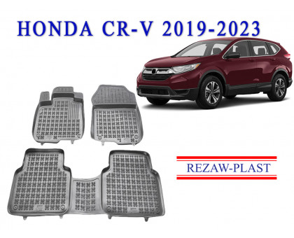 REZAW PLAST Rubber Floor Liners for Honda CR-V 2019-2023 Odorless Black