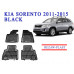 REZAW PLAST Premium Floor Mats for Kia Sorento 2011-2015 All-Season Black 
