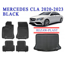 REZAW PLAST Auto Liners Set - Exact Fit for Mercedes CLA 2020-2023 Waterproof Black
