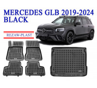 REZAW PLAST Premium Car Mats Set for Mercedes GLB 2019-2024 All Season Black