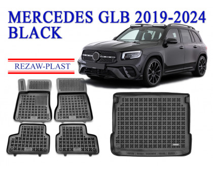 REZAW PLAST Premium Car Mats Set for Mercedes GLB 2019-2024 All Season Black