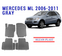 REZAW PLAST Rubber Mats for Mercedes ML 2006-2011 Odorless Gray