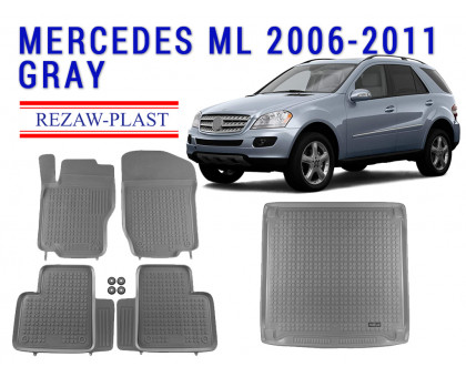 REZAW PLAST Vehicle Mats for Mercedes ML 2006-2011 All Weather Gray 