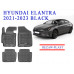 REZAW PLAST Rubber Floor Mats for Hyundai Elantra 2021-2023 Odorless Black