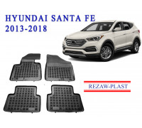 REZAW PLAST Floor Liners for Hyundai Santa Fe 2013-2018 All Weather Black