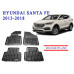 REZAW PLAST Floor Liners for Hyundai Santa Fe 2013-2018 All Weather Black