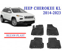 REZAW PLAST Floor Mats for Jeep Cherokee KL 2014-2023 All Weather Black