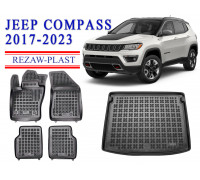 REZAW PLAST Auto Mats for Jeep Compass 2017-2023 Waterproof Black