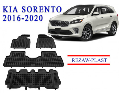 REZAW PLAST Auto Liners Set for Kia Sorento 2016-2020 Waterproof Black