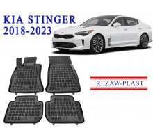 REZAW PLAST Rubber Mats for Kia Stinger 2018-2023 All Season Black