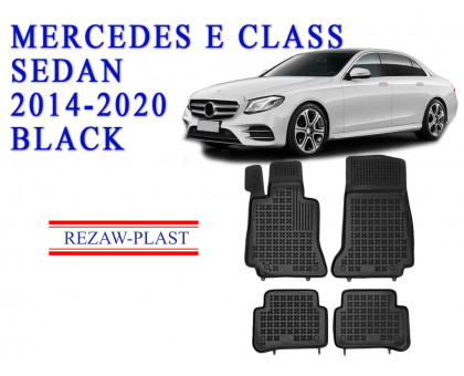REZAW PLAST Vehicle Mats for Mercedes E Class 2014-2020 Sedan All Weather Black