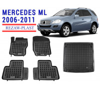 REZAW PLAST Floor Mats Set for Mercedes ML 2006-2011 All Weather Black