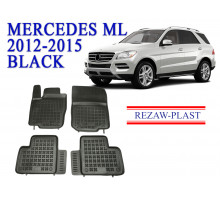 REZAW PLAST Premium Floor Liners for Mercedes ML 2012-2015 Anti-Slip Black