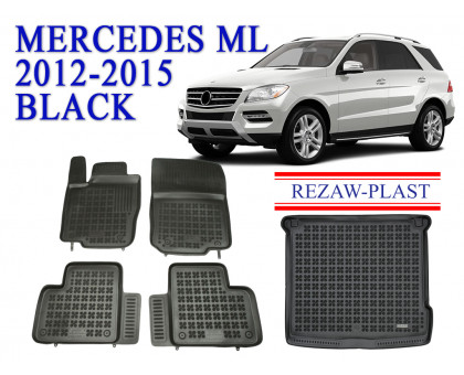 REZAW PLAST Auto Mats for Mercedes ML 2012-2015 Waterproof Black